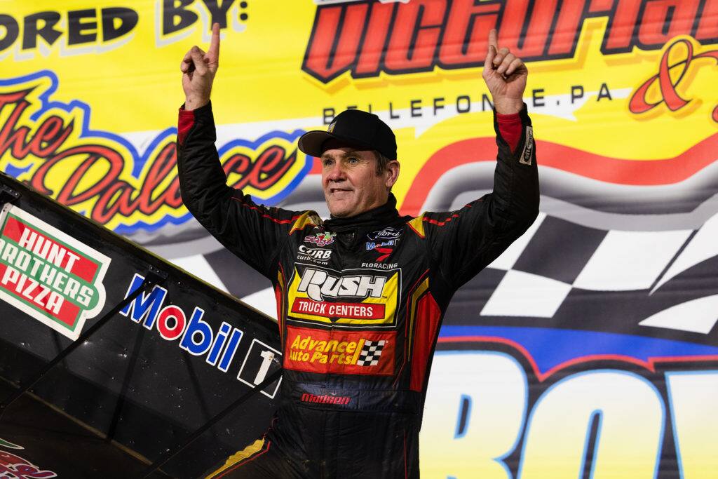 Kerry Madsen took the closest finish of the World of Outlaws season Friday night at Port Royal. Kerry Madsen took the closest finish of the World of Outlaws season Friday night at Port Royal.